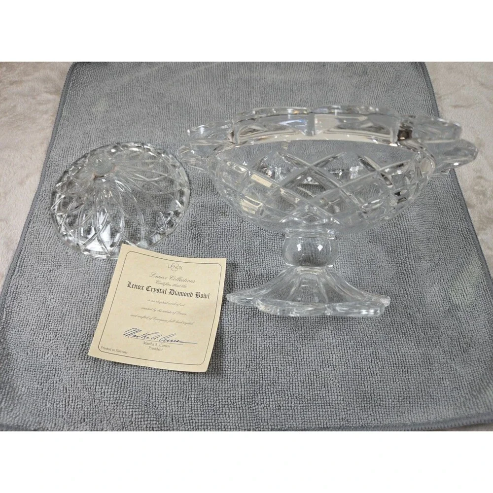 Lenox Crystal Diamond Collections Candy Dish Vintage